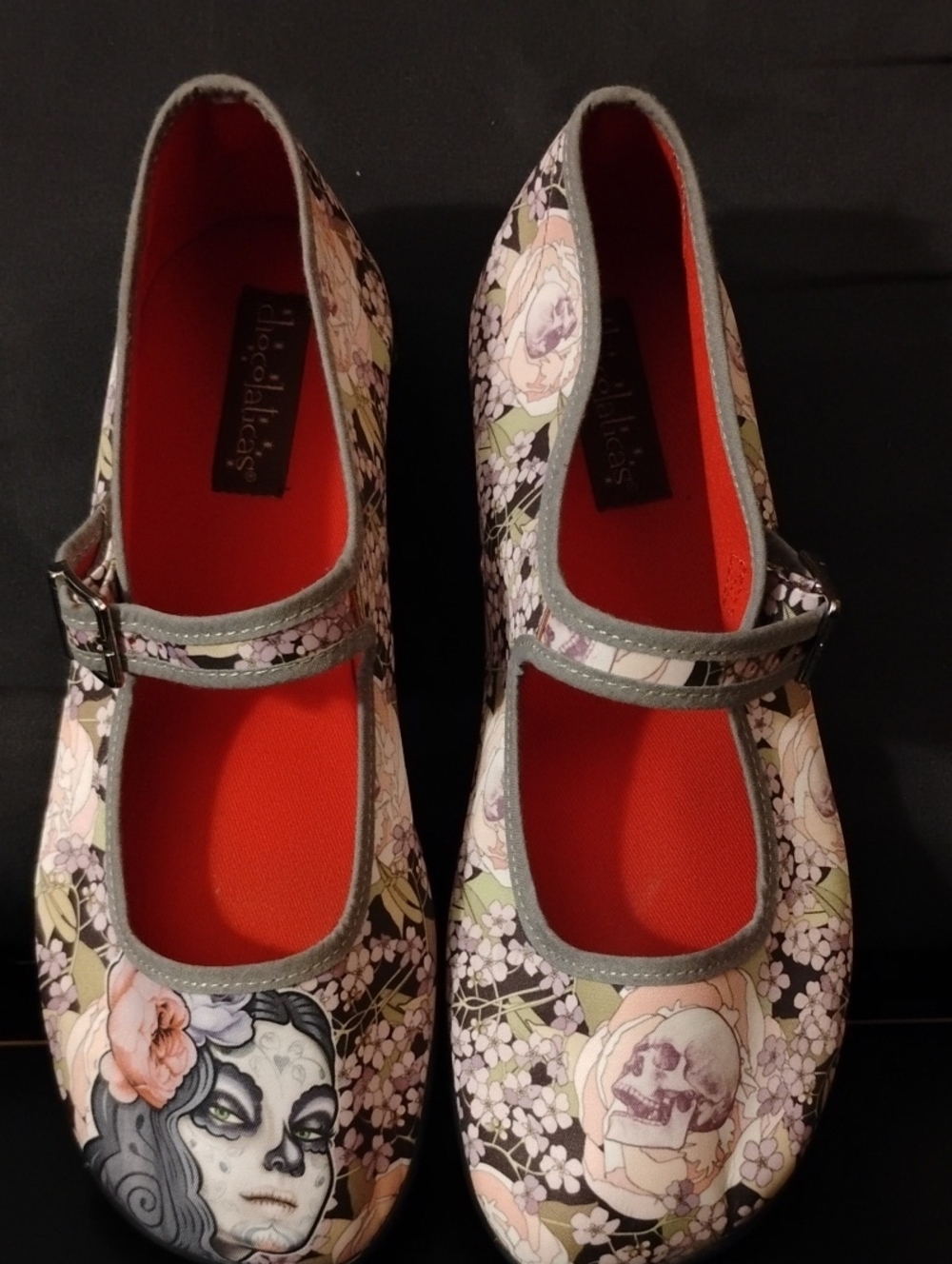 Chocolaticas "Calavera" Mary Janes Sz38
